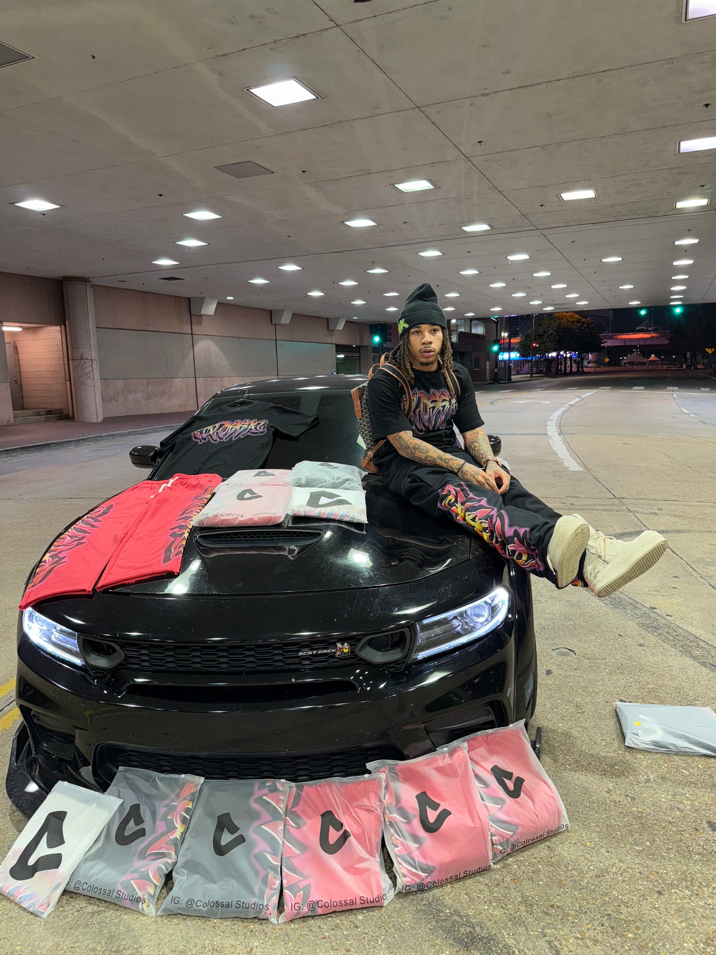 Colossal Black "graffiti" Sweatpants