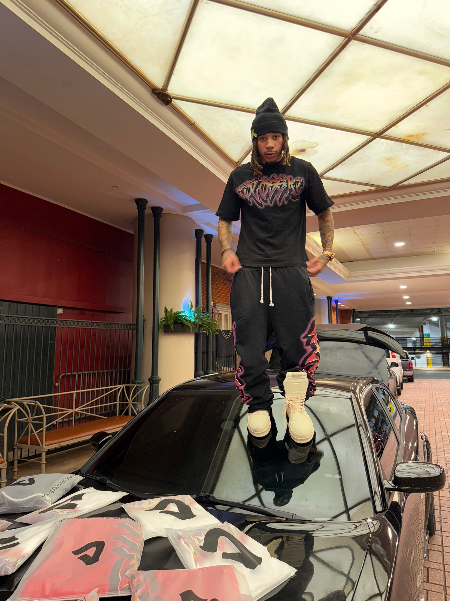 Colossal Black "graffiti" Sweatpants