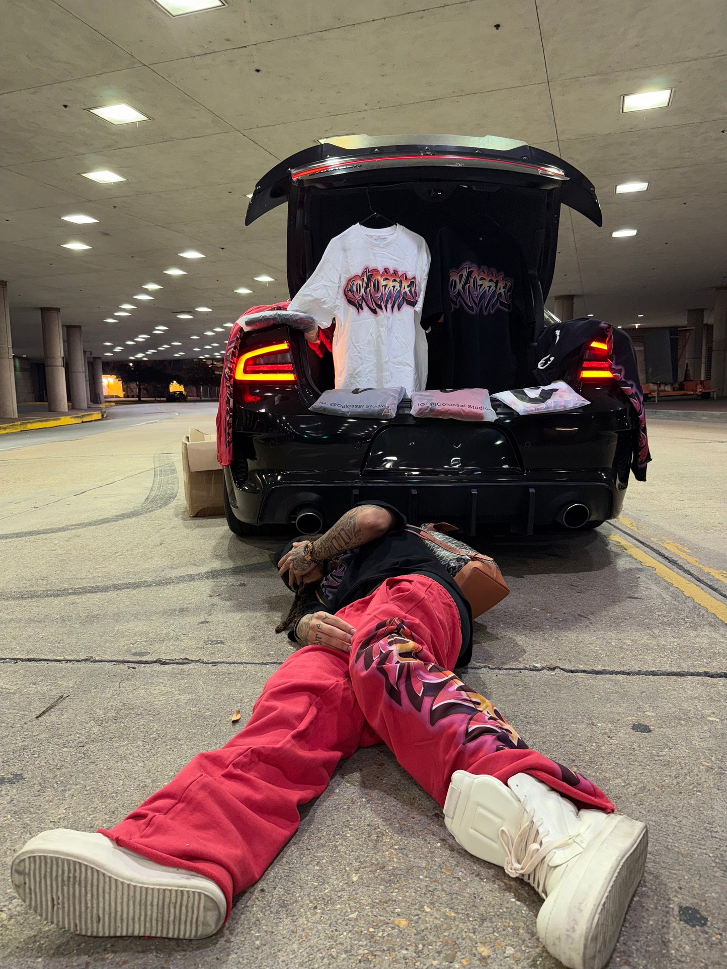 Colossal Red "graffiti" Sweatpants